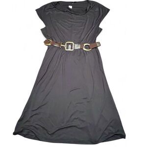 Banana Republic NWT Black Dolman Sleeve Cowl Neck Midi Modal Dress size S